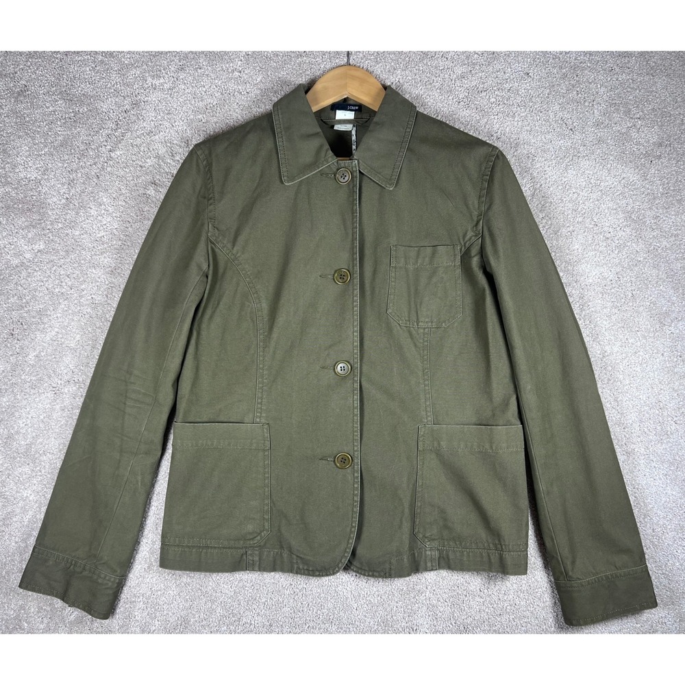 J. Crew Military Green Cotton Utility Jacket